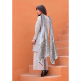 Rashid Samar Printed Embroidered Lawn Unstitched 3Pcs Suit - 8160