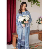 Rashid Bareeha Printed Lawn Embroidered Unstitched 3Pcs Suit - 8680