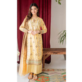 Rashid Bareeha Printed Lawn Embroidered Unstitched 3Pcs Suit - 8671