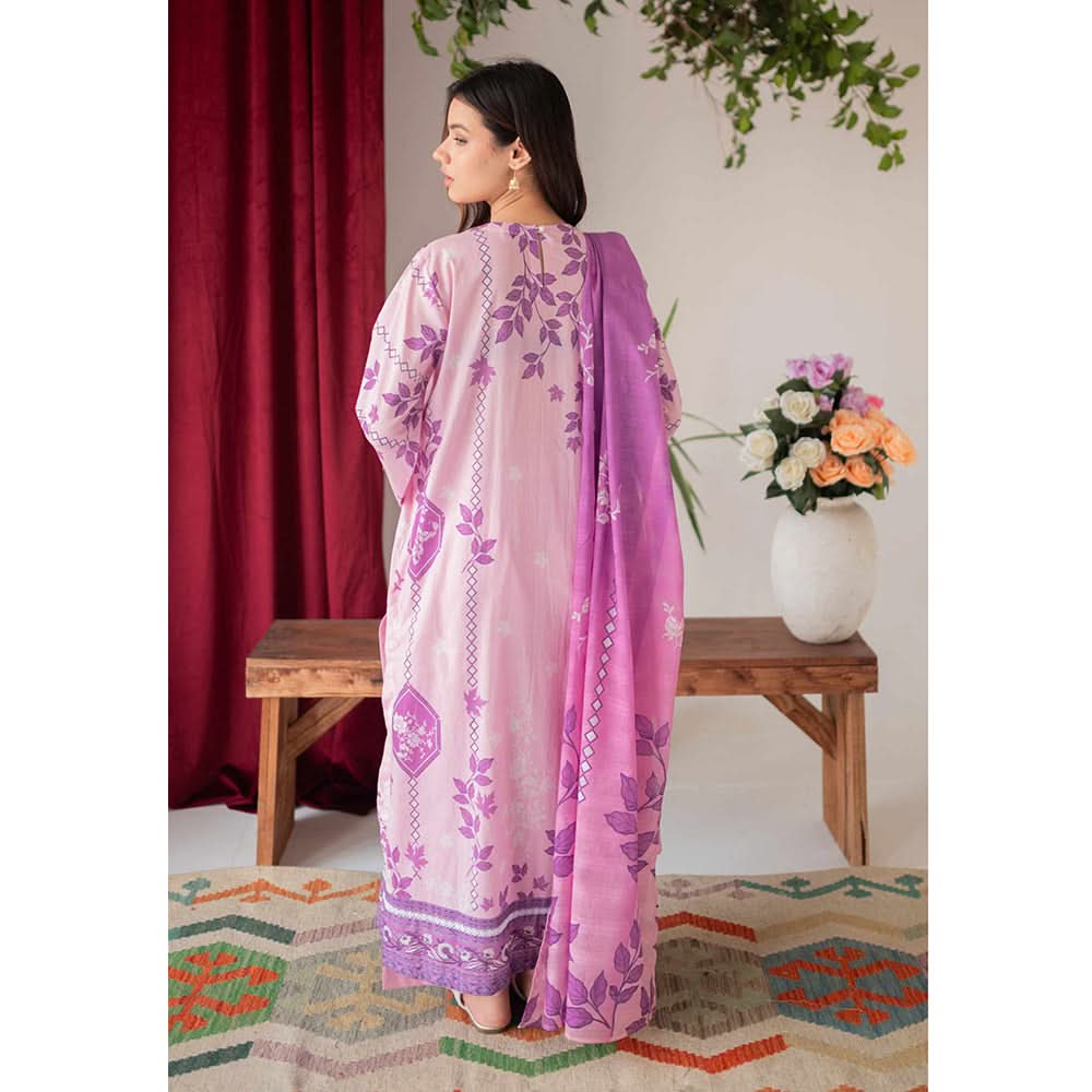 Rashid Bareeha Printed Lawn Embroidered Unstitched 3Pcs Suit - 8676