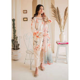 Rashid California Printed Embroidered Lawn Unstitched 3Pcs Suit - 8181