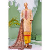 Minahil Printed Lawn Embroidered 3Pcs Suit with Bember Dupatta - 1