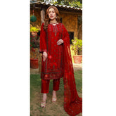 Schick Munsha Chiffon Fancy Embroidered Semi Stich 3Pcs Suit - 4