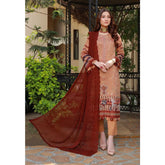 Schick Oodhni Lawn Printed Embroidered Unstitched 3Pcs Suit - 5