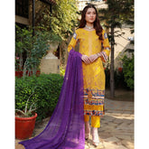 Schick Oodhni Lawn Printed Embroidered Unstitched 3Pcs Suit - 7