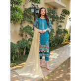 Schick Oodhni Lawn Printed Embroidered Unstitched 3Pcs Suit - 4