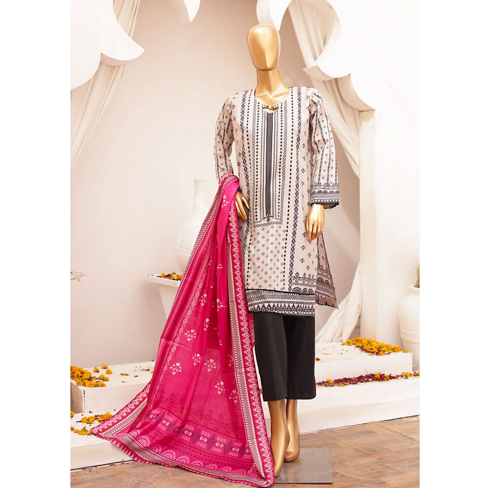Shibra Printed Lawn Unstitched 3Pcs Suit - 7