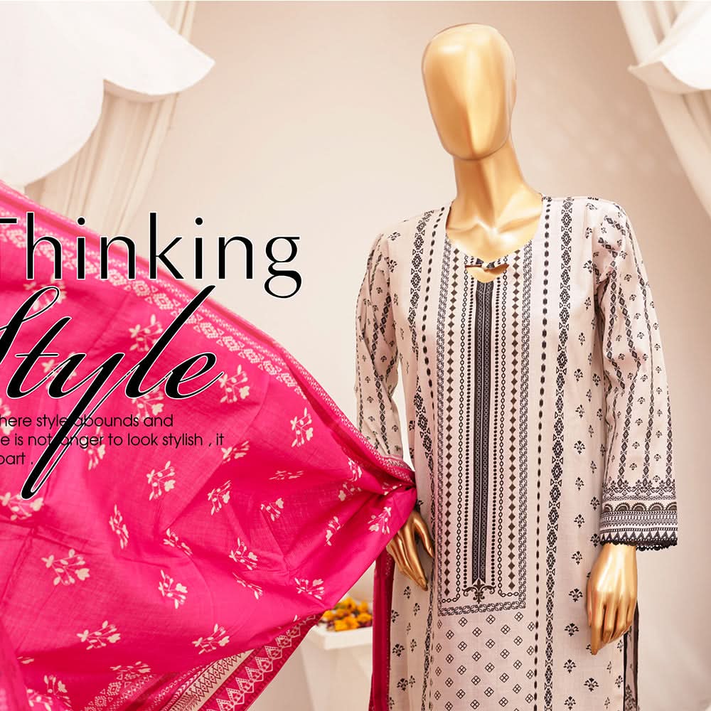 Shibra Printed Lawn Unstitched 3Pcs Suit - 7