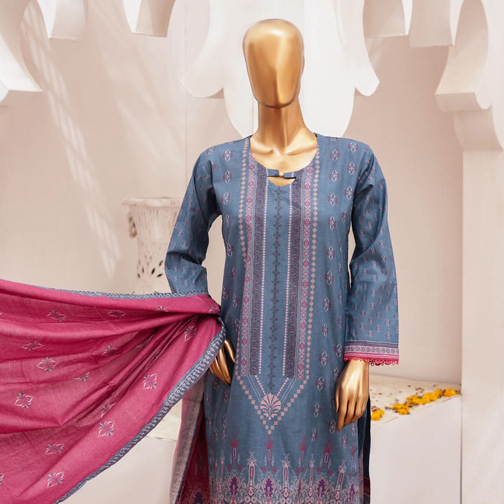 Shibra Printed Lawn Unstitched 3Pcs Suit - 5