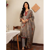 Rashid Sahl Printed Embroidered Lawn Unstitched 3Pcs Suit - 7434