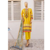 Zoha Lawn Printed Embroidered 3Pcs Suit with Bember Dupatta - 3