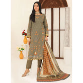 Bin Hameed Dania Printed Lawn Suit 3Pcs with Zari Lining Dupatta - 10