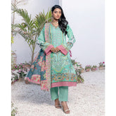 Janan Printed Lawn Embroidered Suit 3Pcs with Cut Work Dupatta - 6