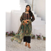 Janan Printed Lawn Embroidered Suit 3Pcs with Cut Work Dupatta - 2