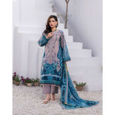 Janan Printed Lawn Embroidered Suit 3Pcs with Cut Work Dupatta - 3
