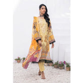 Janan Printed Lawn Embroidered Suit 3Pcs with Cut Work Dupatta - 11