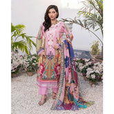 Janan Printed Lawn Embroidered Suit 3Pcs with Cut Work Dupatta - 7