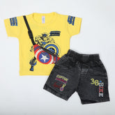 Newborn Boys Half Sleeves Suit - Yellow