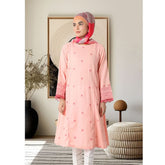 Eminent Leno Embroidered Kurti - A