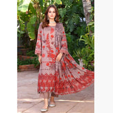 Schick Sitara Gold Printed Unstitched 3Pcs Suit With Dupatta - 8