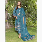 Schick Natasha Slub Lawn Embroidered Unstitched 3Pcs Suit - 1
