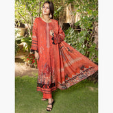 Schick Natasha Slub Lawn Embroidered Unstitched 3Pcs Suit - 4