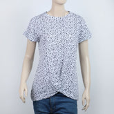 Women's Printed Half Sleeves Top - White