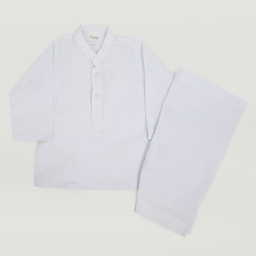Newborn Boy Plain Shalwar Suit - White