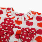 Eminent Newborn Girls Frock - White & Red
