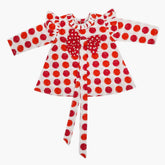 Eminent Newborn Girls Frock - White & Red