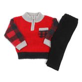 Newborn Boys Co-Ord Set- Maroon & Navy Blue