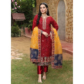 Schick Shehnai Embroidered Unstitched 3pcs Suit - 2