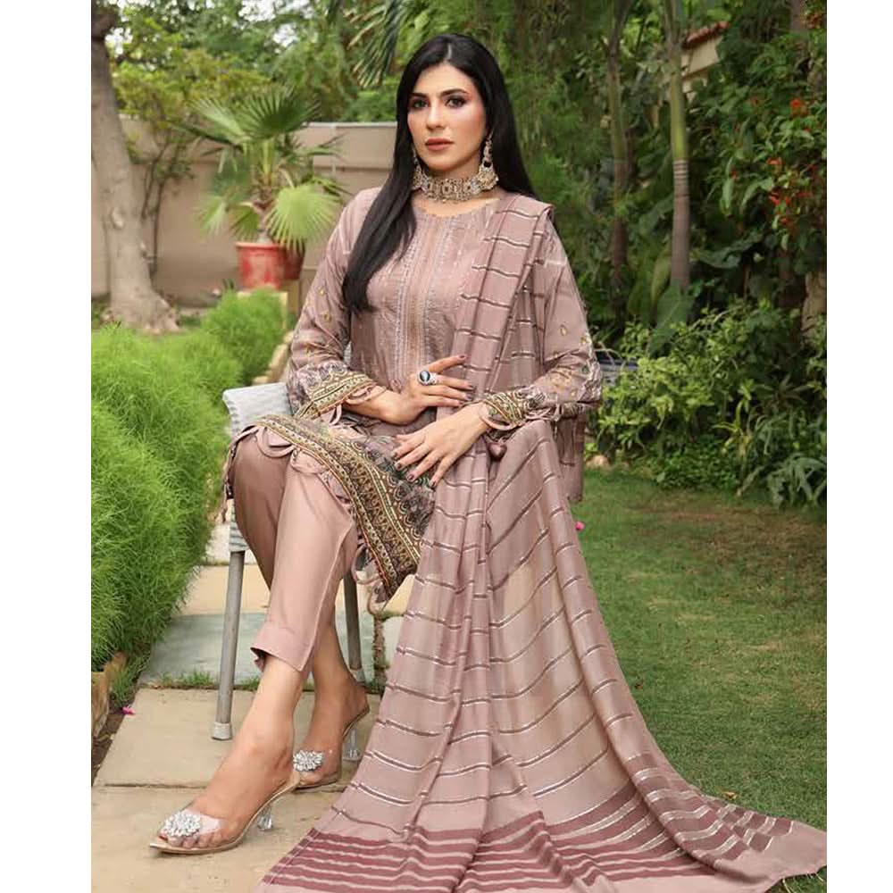Schick Viscose Embroidered Un-sitiched 3pcs Suit - 8