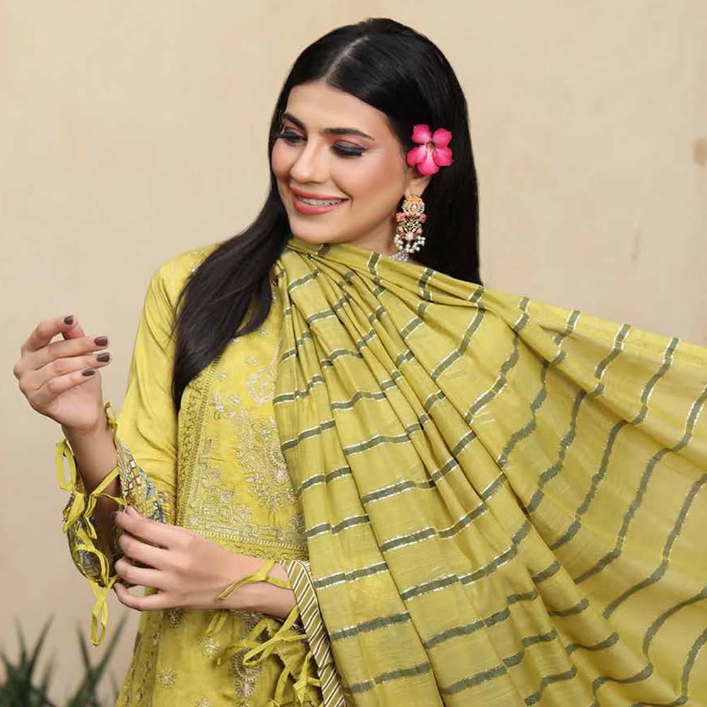 Schick Viscose Embroidered Un-sitiched 3pcs Suit - 1