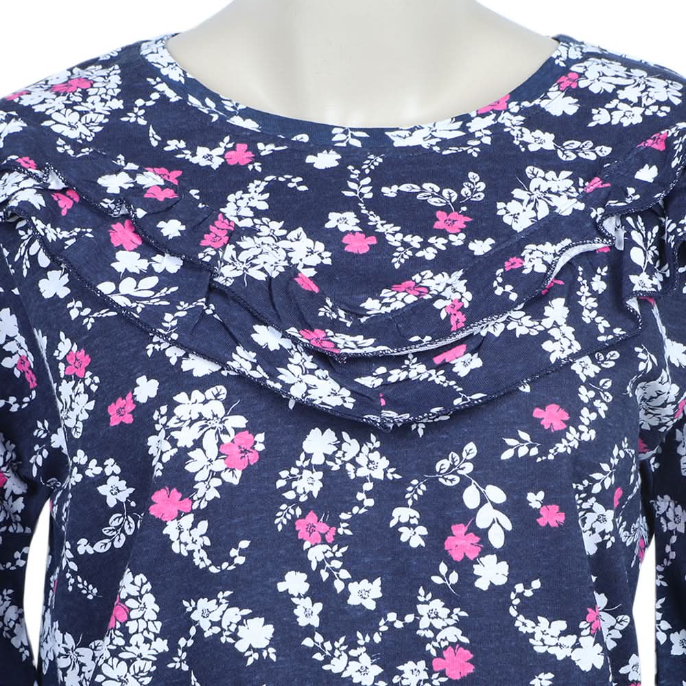 Eminent Women's Bermuda Frill Top - White & Blue