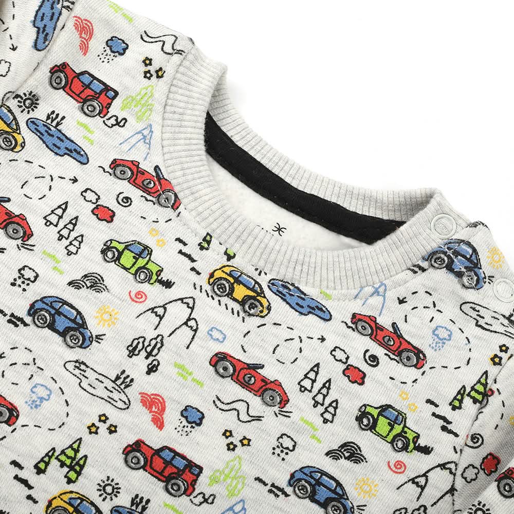 Eminent Newborn Boys Full Sleeves Sweatshirt - Oatmeal