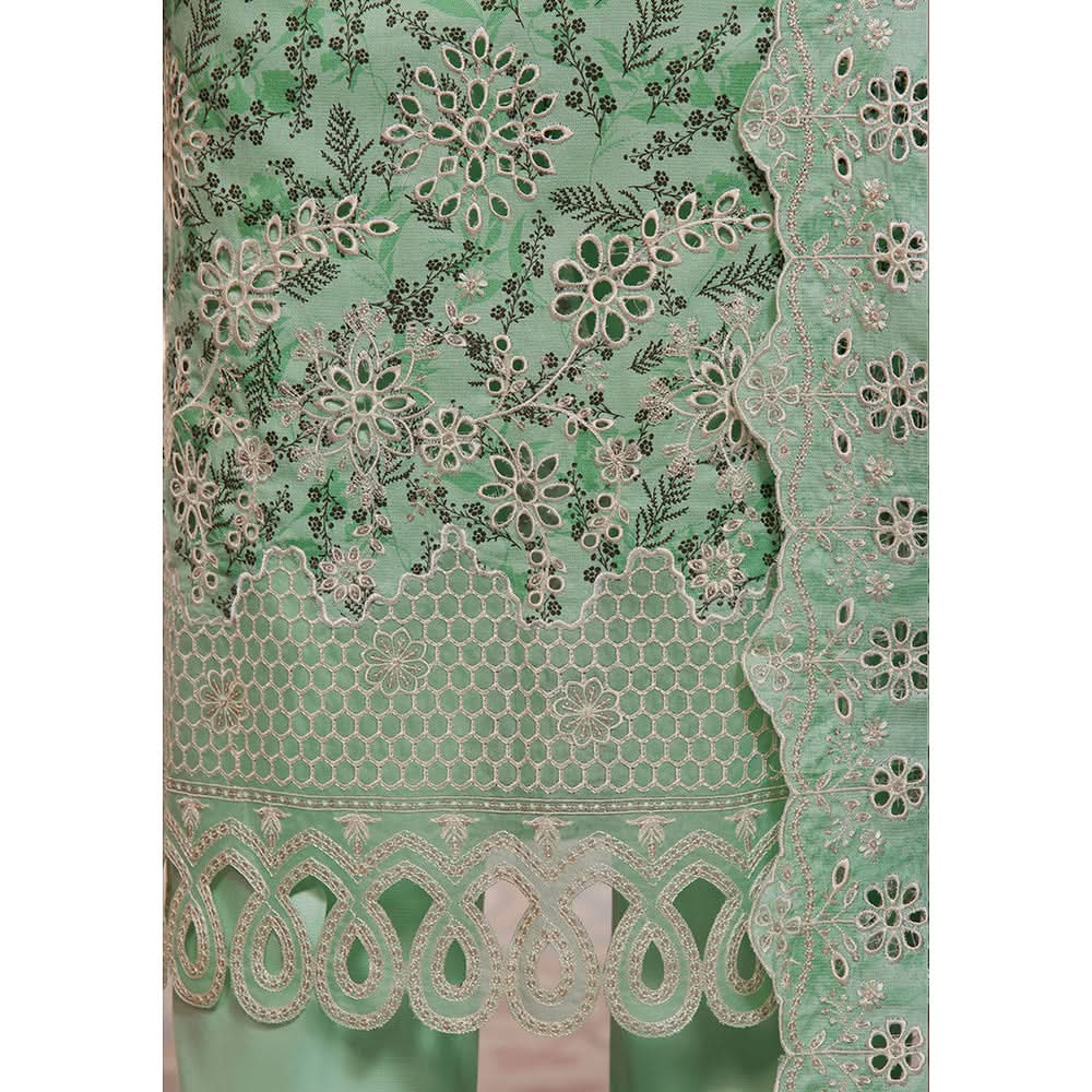 VS-ANMOL Cottle Printed Embroidered Unstitched 3pcs Suit With Embroidered Dupatta - 252