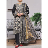 VS-ANMOL Cottel Printed Emboridered Unstitched 3pcs Suit With Emboridered Dupatta - 258