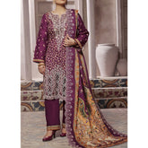 VS-ANMOL Cottel Printed Emboridered Unstitched 3pcs Suit With Emboridered Dupatta - 255