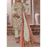 VS-ANMOL Cottle Printed Embroidered Unstitched 3pcs Suit With Embroidered Dupatta - 251