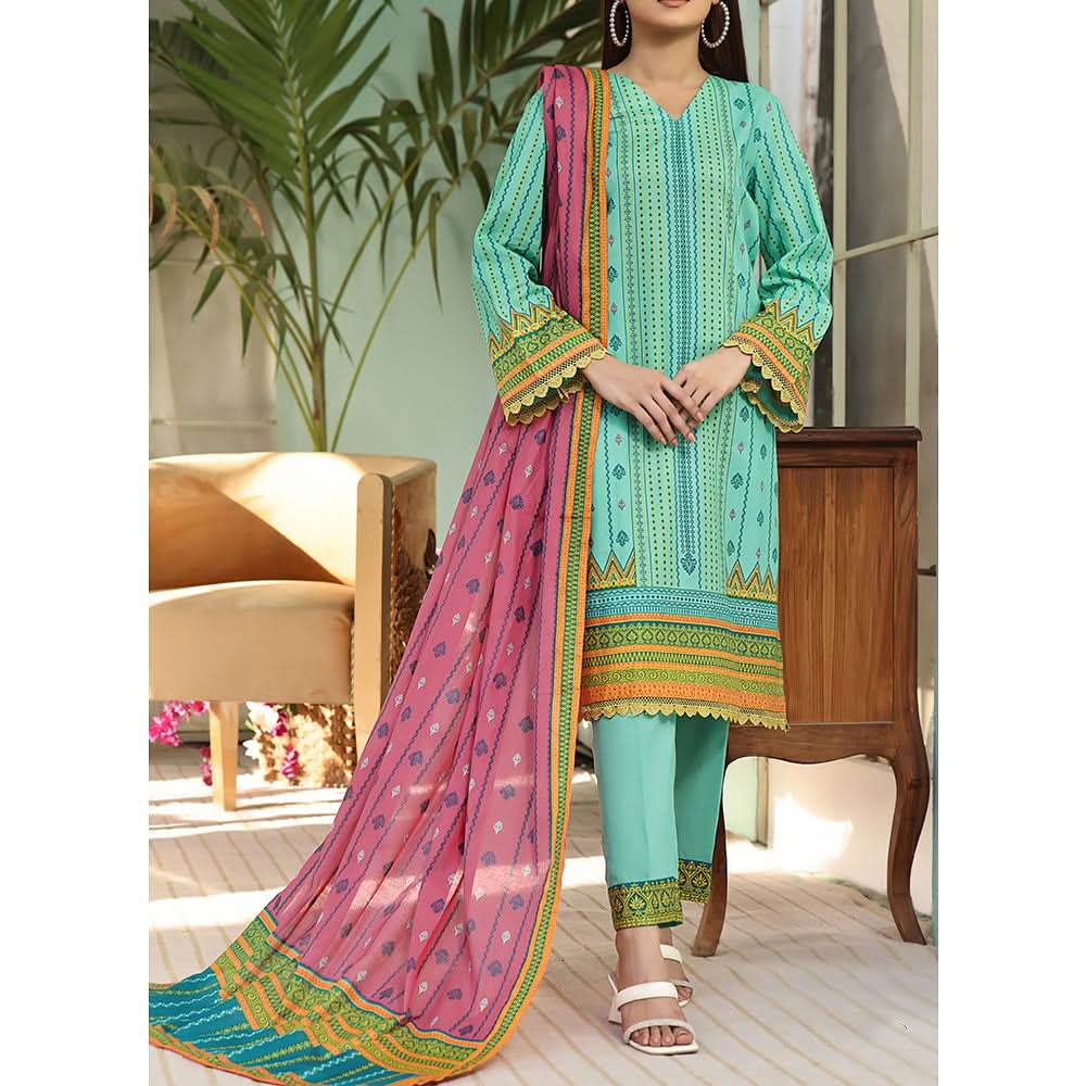 VS-AYESHA ALISHBA Cambric Printed Unstitched 3pcs Suit - 218