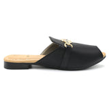 Girls Backless Pump - Black