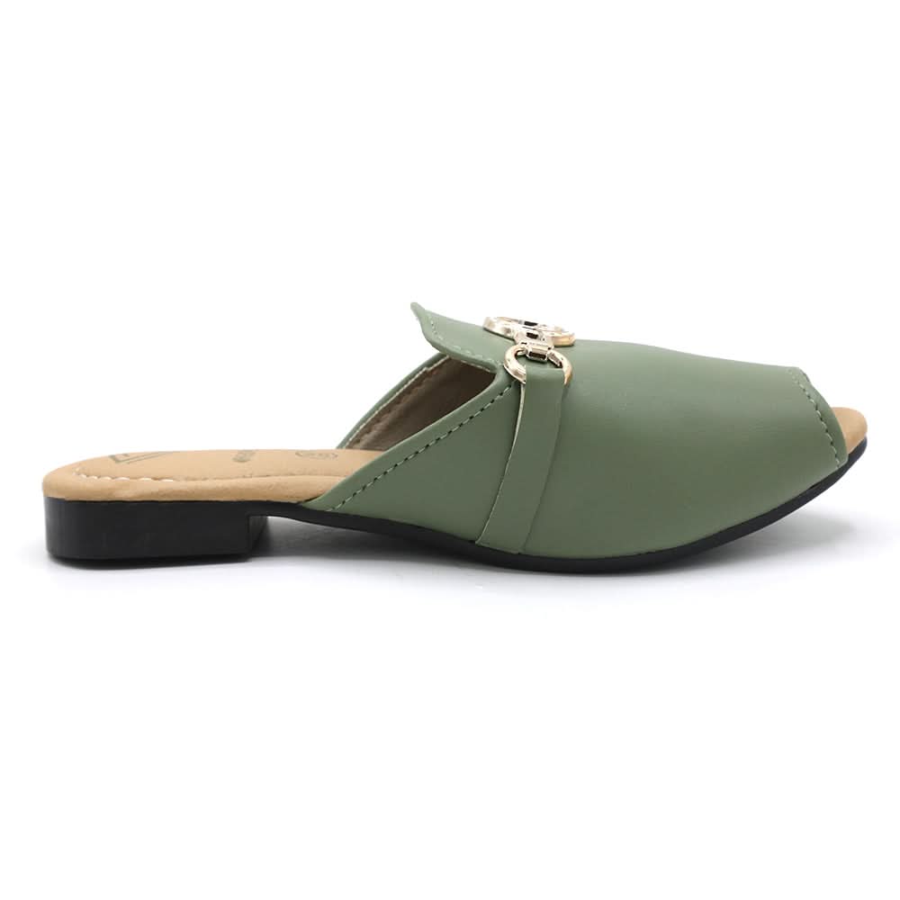 Girls Backless Pump - Light Green