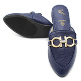 Girls Backless Pump - Blue