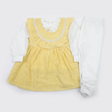 Girls Full Sleeves 3pcs Suit - Yellow