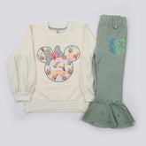 Girls Full Sleeves Suit - Green