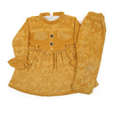 Girl Full Sleeves Tight Suit - Mustard