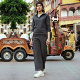 Women’s Grey Knitted Co-Ord Set – Lounge Wear Two-Piece