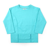Girls Full Sleeves Sweat Shirt - Cyan