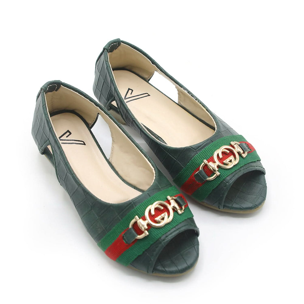 Girls Open-Toe Stylis Shoe - Green